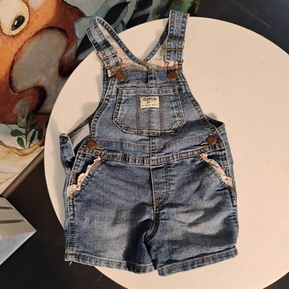OshKosh B'gosh Denim Shortalls – Toddler Size 2T - Picture 1 of 2